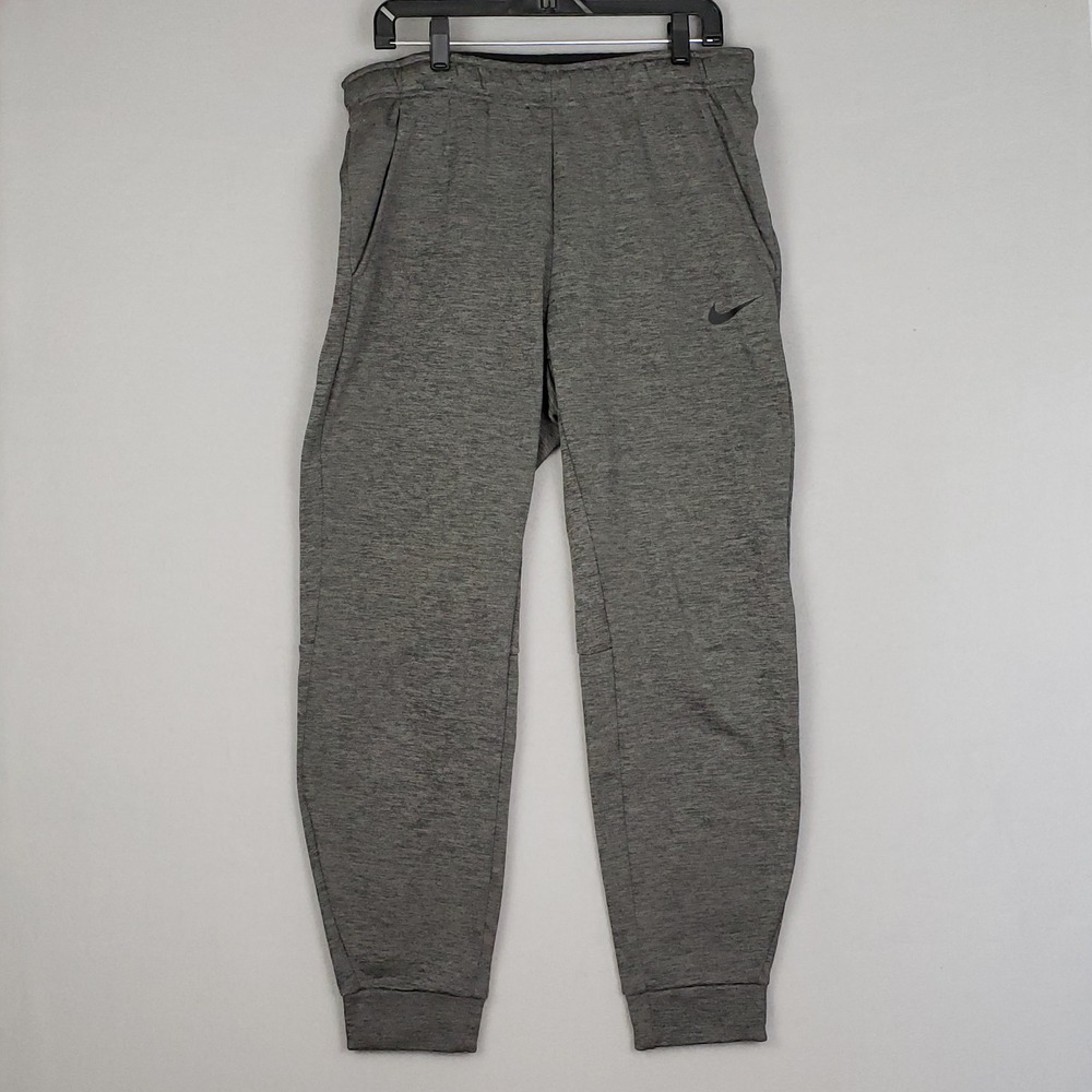 Nike Size L Therma Fit Jogger Pants Dark Heathered Gray Workout Gym‎ Athletic